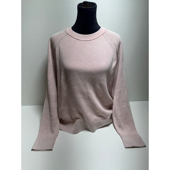 Abercrombie & Fitch Oversized Y2K Ribbed Sweater Pale Pink Barbie Core SzXL FlAW - Picture 9 of 13